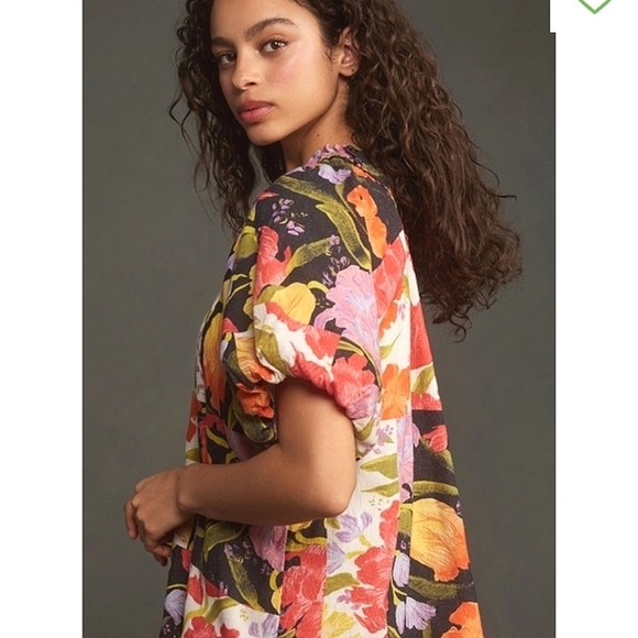 NWT Anthropologie x Yukiko Noritake floral one sleeve mini shift dress small - Picture 4 of 10